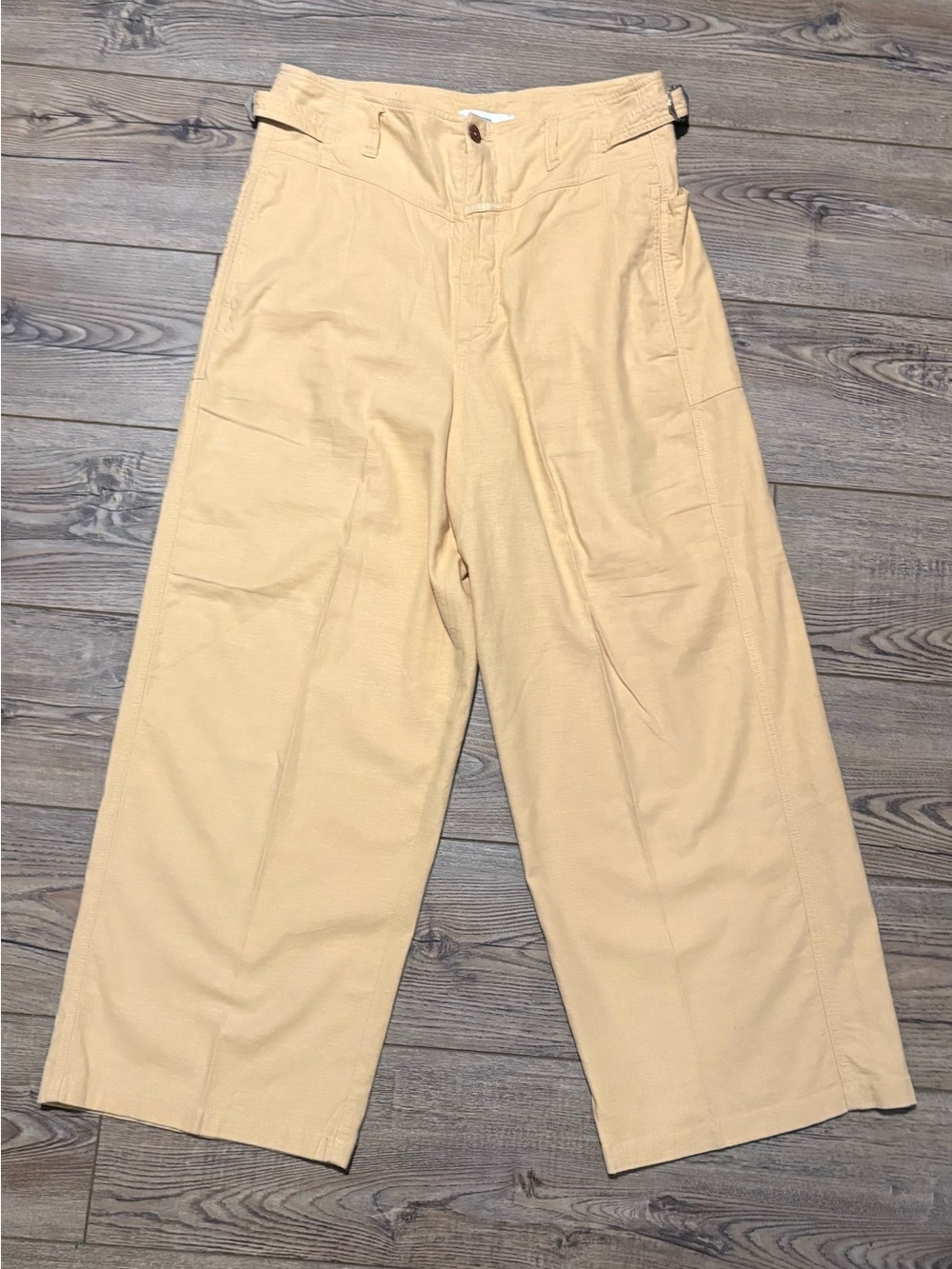 Vintage closed ayna wide legged casual formal linen barrel pants size 28 or med
